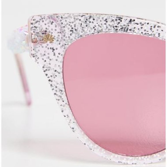 New Lele Sadoughi Sunglasses Rose Glitter Chelsea Cat-Eye NWT with Pouch - Picture 15 of 15